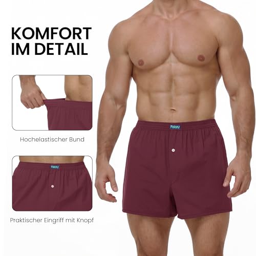 Thumbnail 3 de FALARY American Boxershorts Herren – 6er-Pack 100% Baumwolle, Webstoff