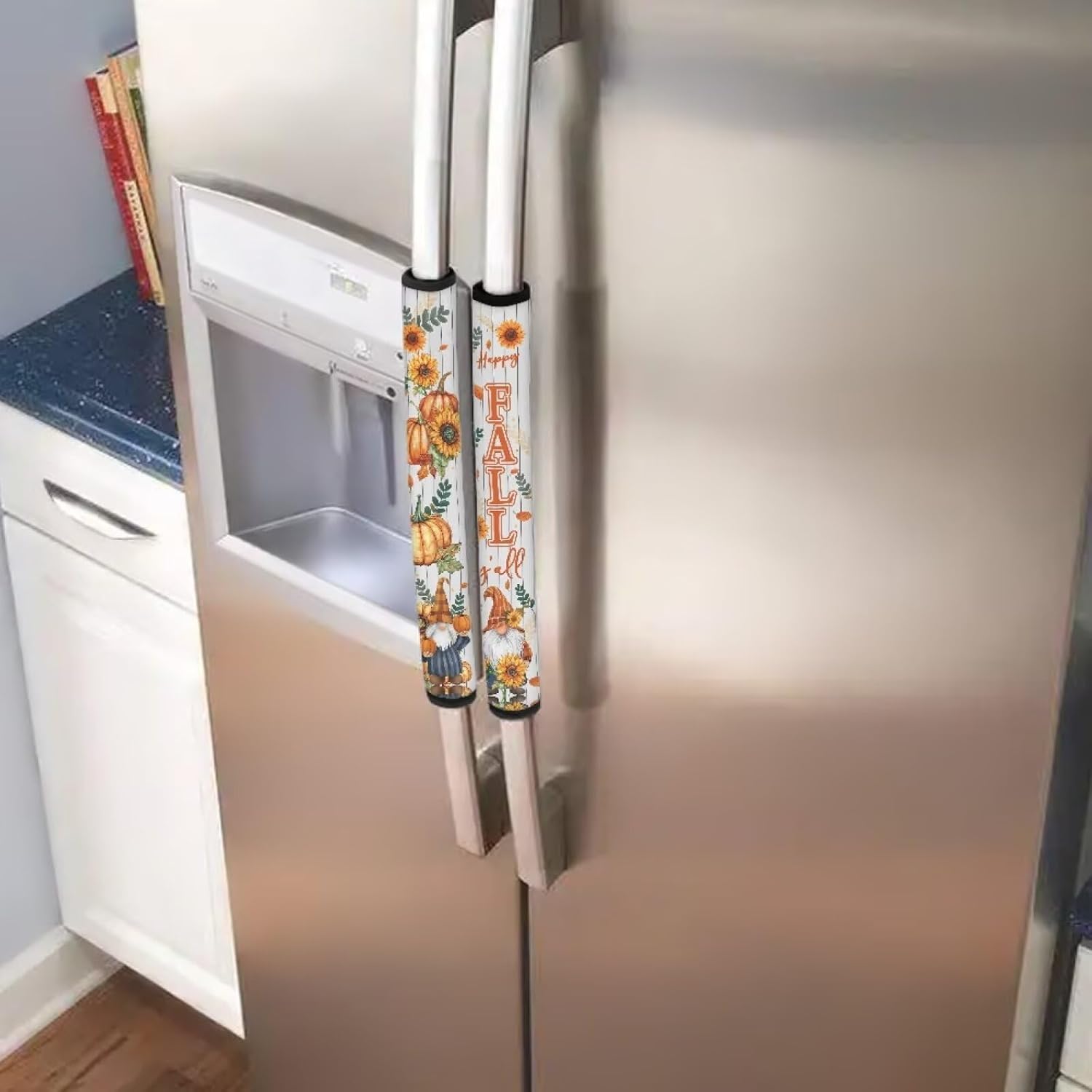 Detalle de HUISEFOR HU-YSFB05362WP20-S+2M Refrigerator Handle Covers, 6-Piece Set