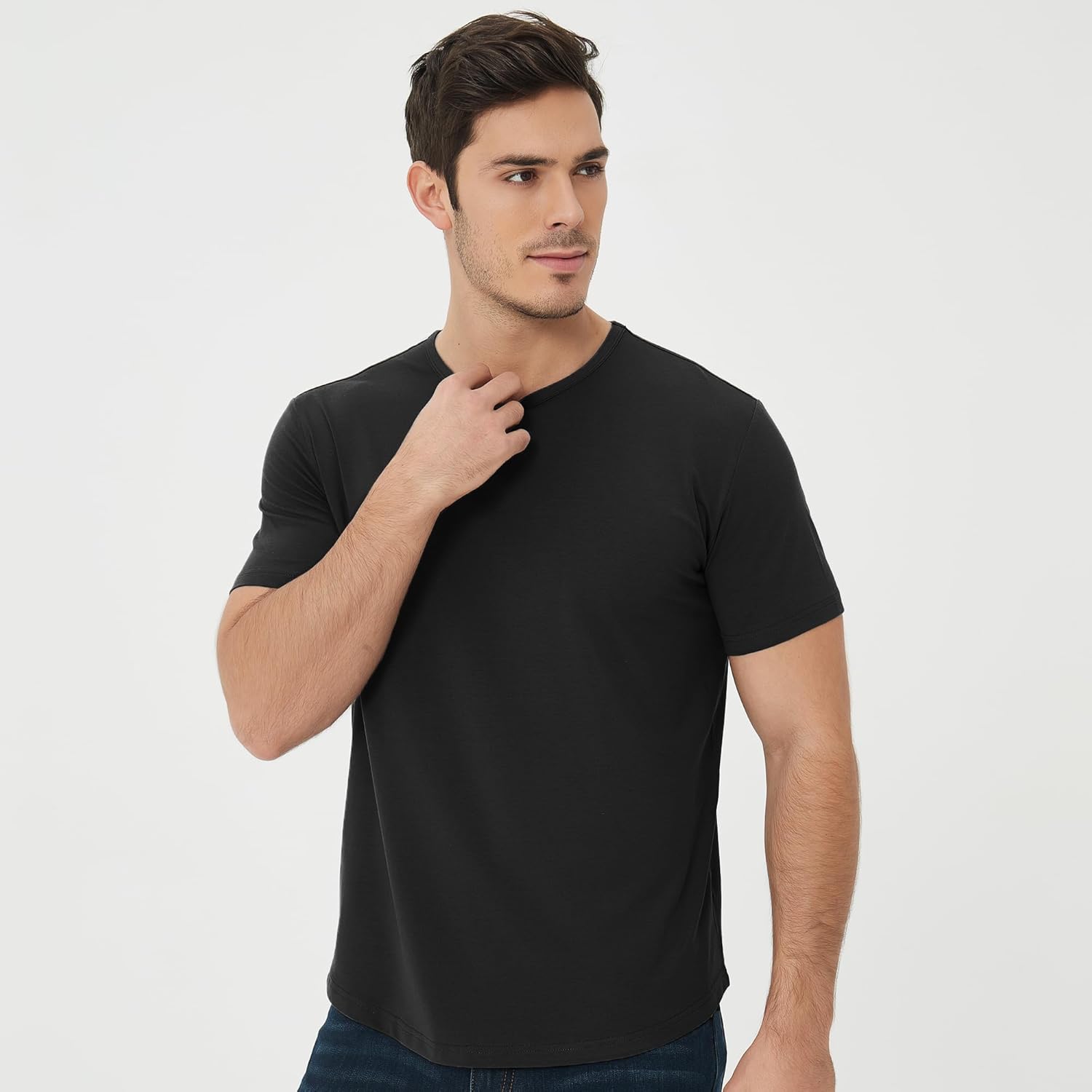 Thumbnail 1 de Netdraw Men's Ultra-Soft Bamboo Viscose T-Shirt with Curved Hem