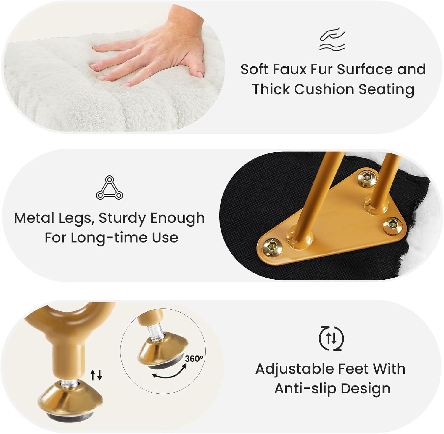Thumbnail 3 de Sweetcrispy Vanity Stool, Off-White