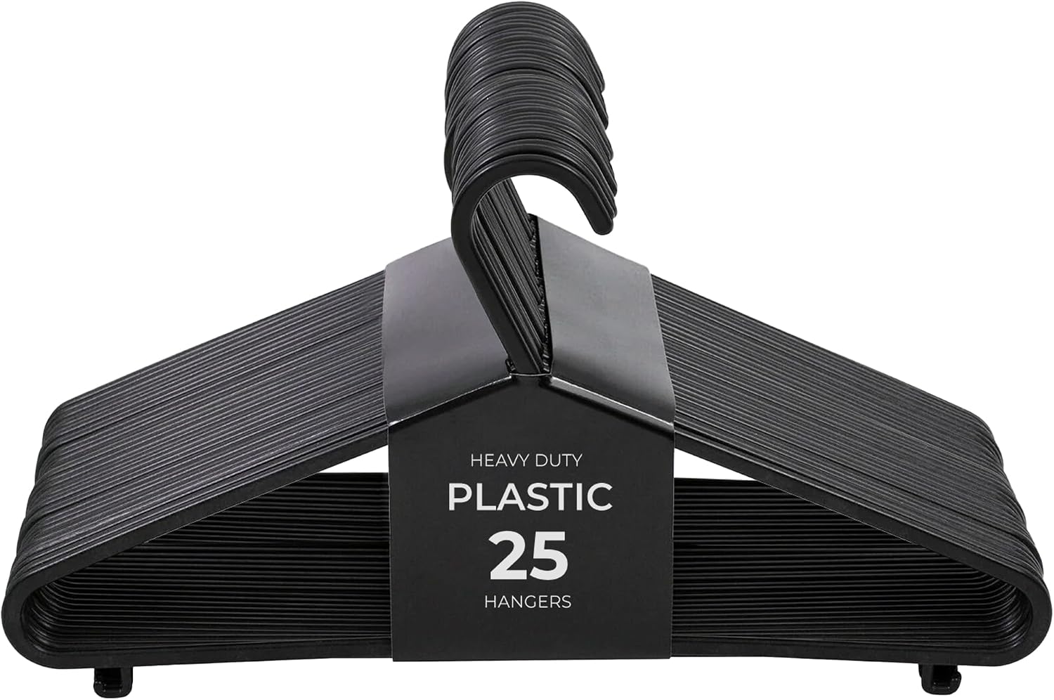 Detalle de Roe Tenpo Coat Hangers 25 Pack (Black) – Non-slip slim plastic adult hangers