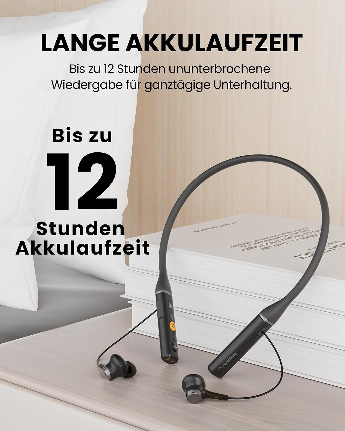 Thumbnail 6 de Avantree Loop – Auracast & Bluetooth Nackenbügel-Kopfhörer: niedrige Latenz, 3 EQ-Modi, ideal für TV, PC, Smartphone