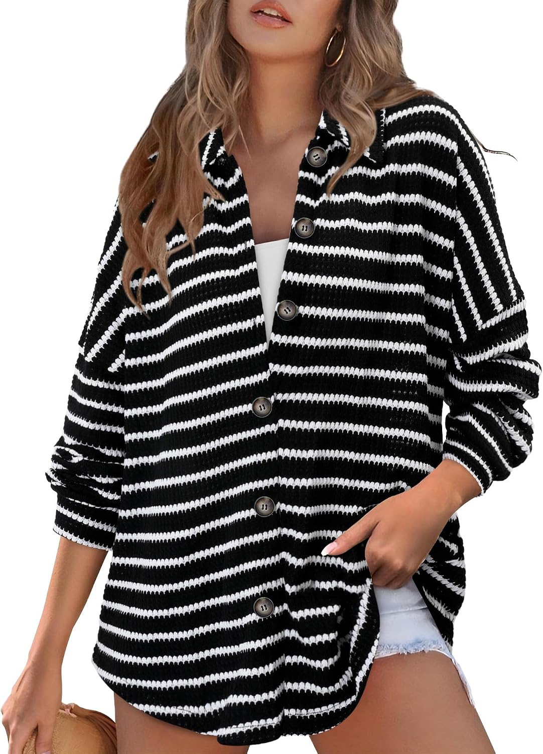 Detalle 2 de BETTE BOUTIK Women's Waffle Knit Top