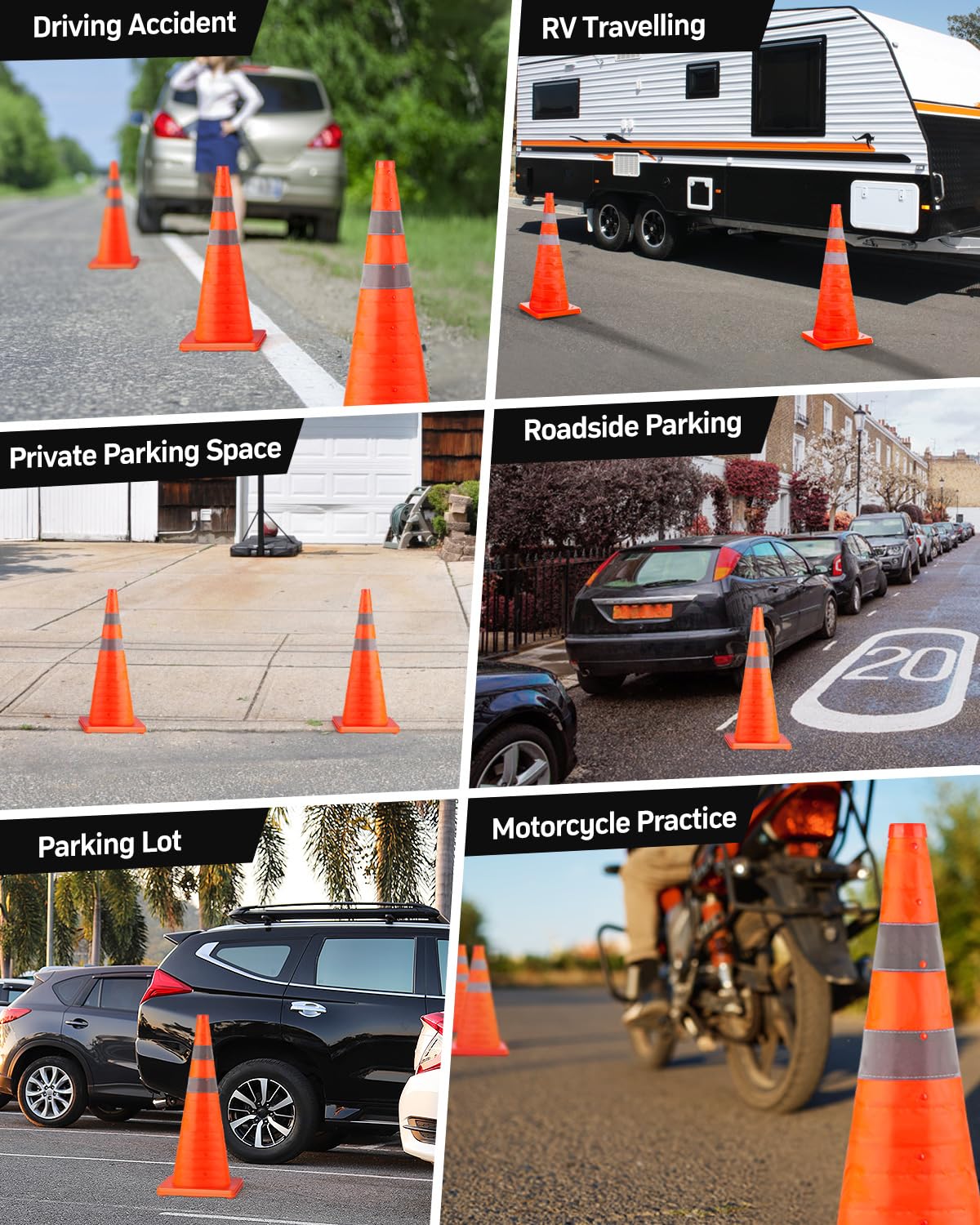 Thumbnail 5 de BATTIFE Collapsible Traffic Cones 28-Inch