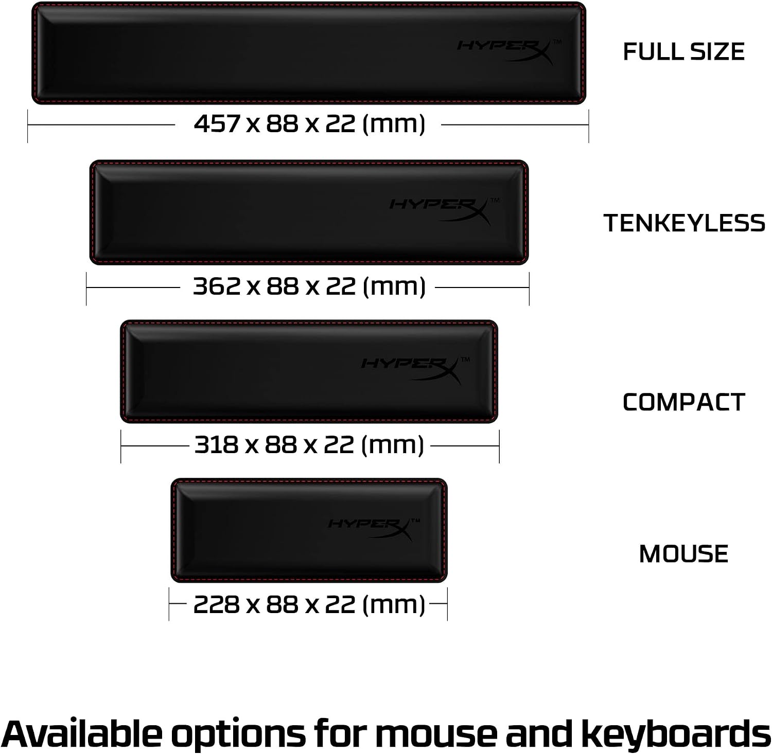 Detalle de HyperX Wrist Rest compatto in memory foam con gel per tastiere e uso con mouse