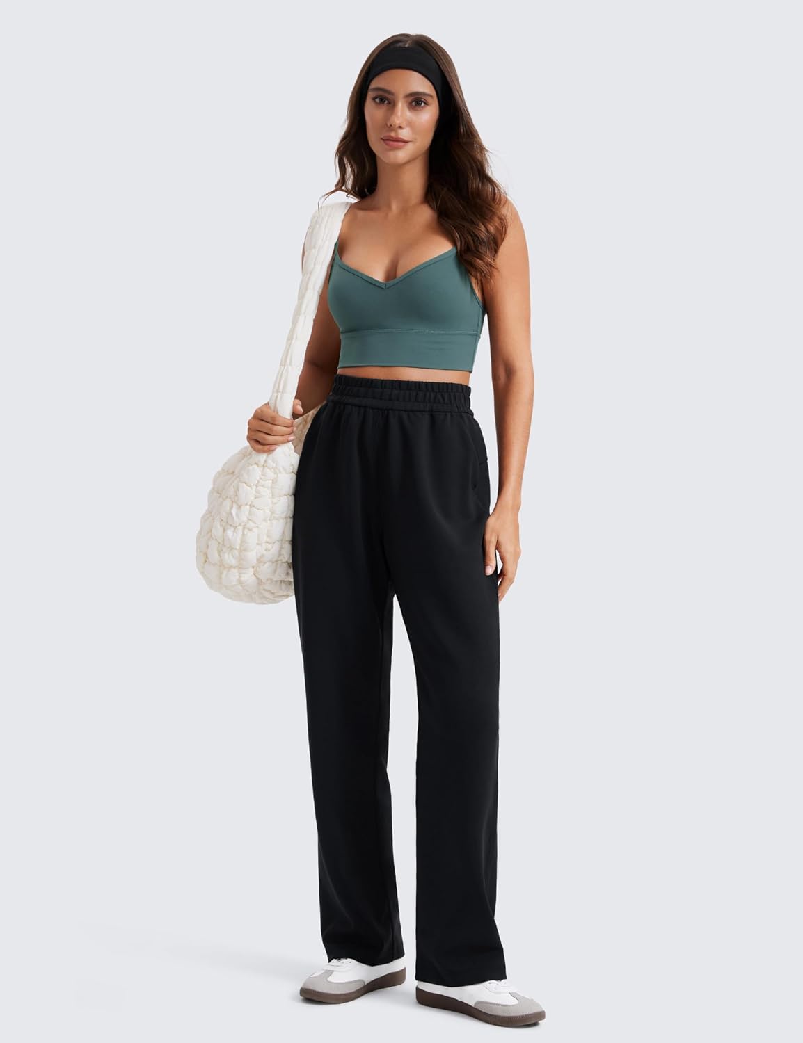 Thumbnail 2 de CRZ YOGA SoftAura pantaloni da donna a gamba dritta casual con tasche e cintura elastica (71/76/81 cm)