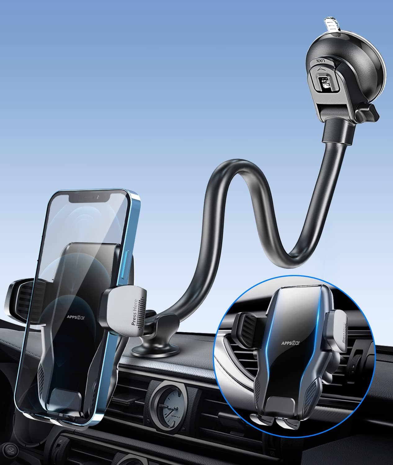 Detalle de APPS2Car Gooseneck Truck Phone Holder 33cm
