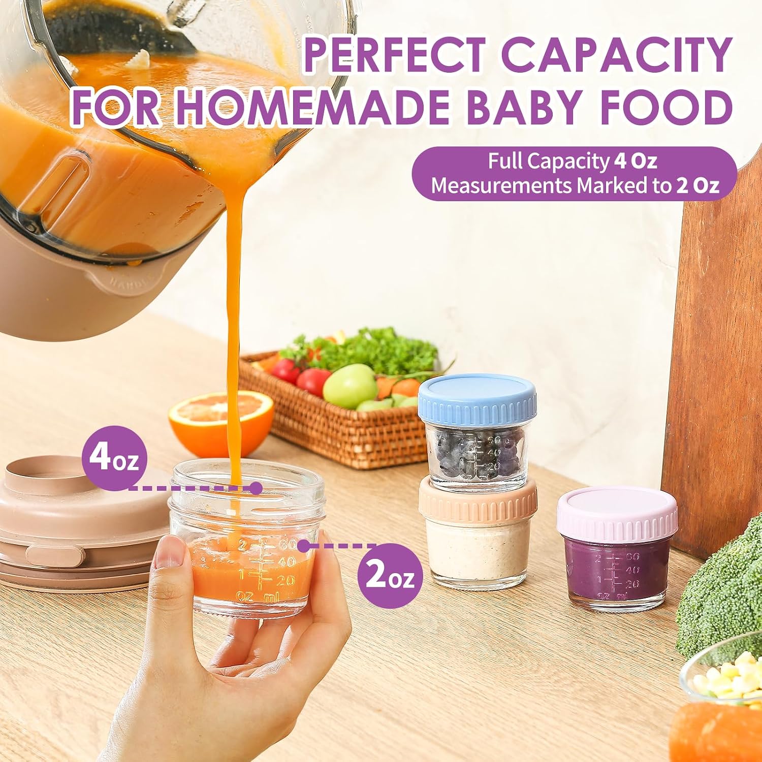 Thumbnail 2 de DRKIO 12-Pack Glass Baby Food Jars ⚙
