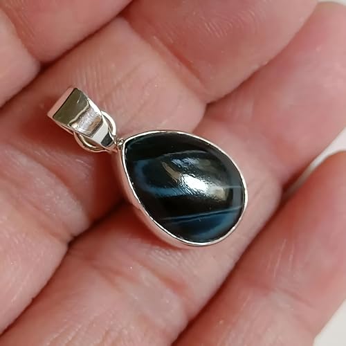Thumbnail 2 de Navya Craft Black Tiger’s Eye Pendant Necklace in 925 Sterling Silver