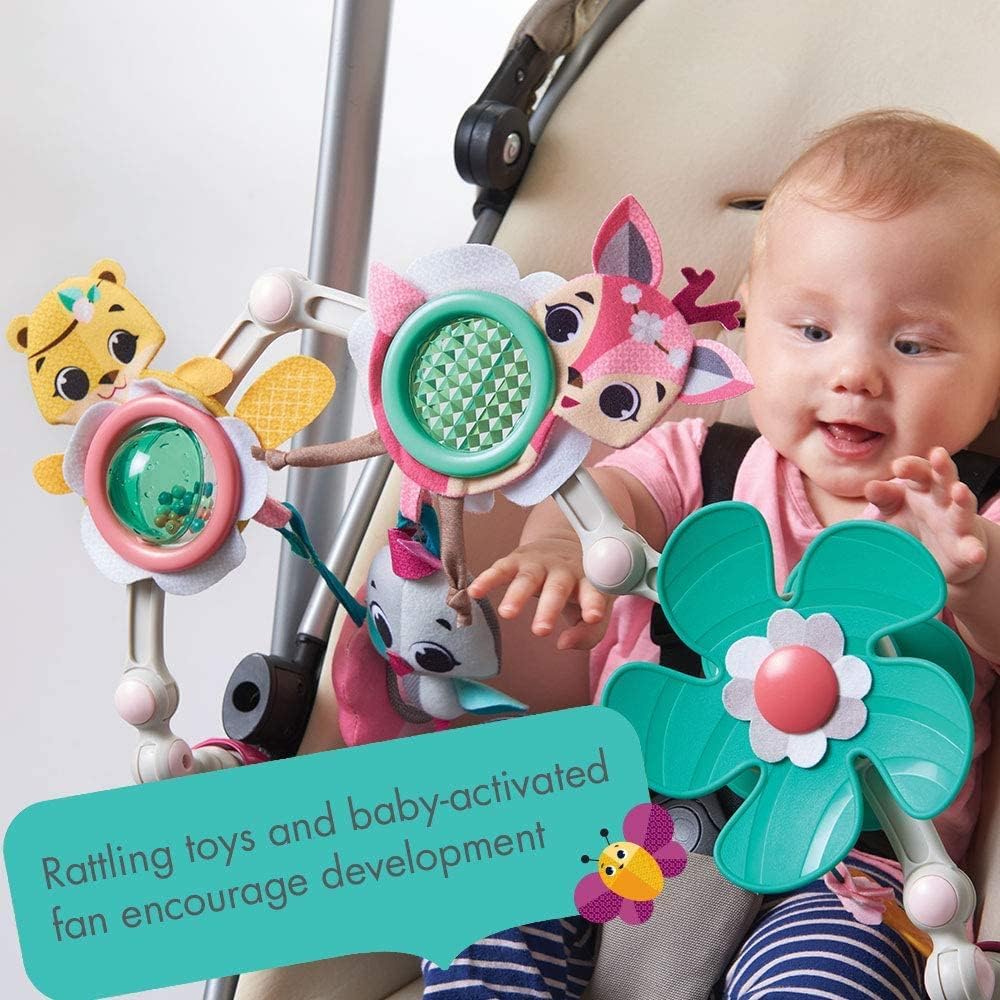 Detalle de Tiny Love Sunny Stroll Activity Arch with Rattle Toys (0m+) – Adjustable Clip Pram/Pushchair Arch