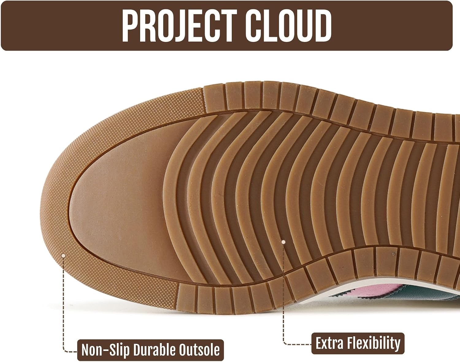 Detalle de Project Cloud Platform Sneakers for Women – Lightweight Memory Foam Insole, Non-Slip Platform Sneakers