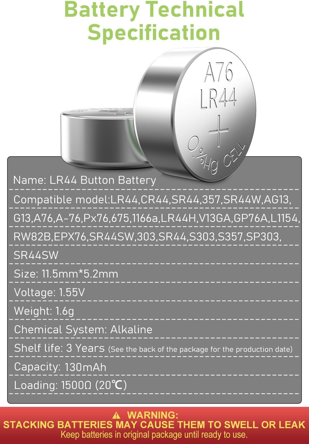 Thumbnail 6 de LR44 24-Count POWEROWL alkaline batteries