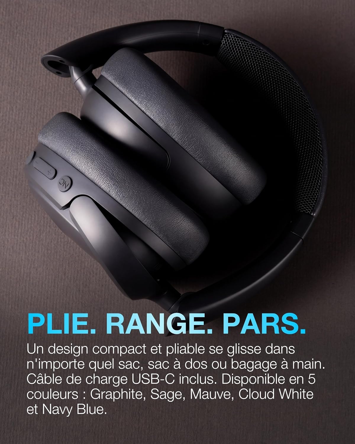 Thumbnail 6 de JLab JBuds LUX ANC : casque Bluetooth supra-auriculaire pliable avec réduction de bruit active