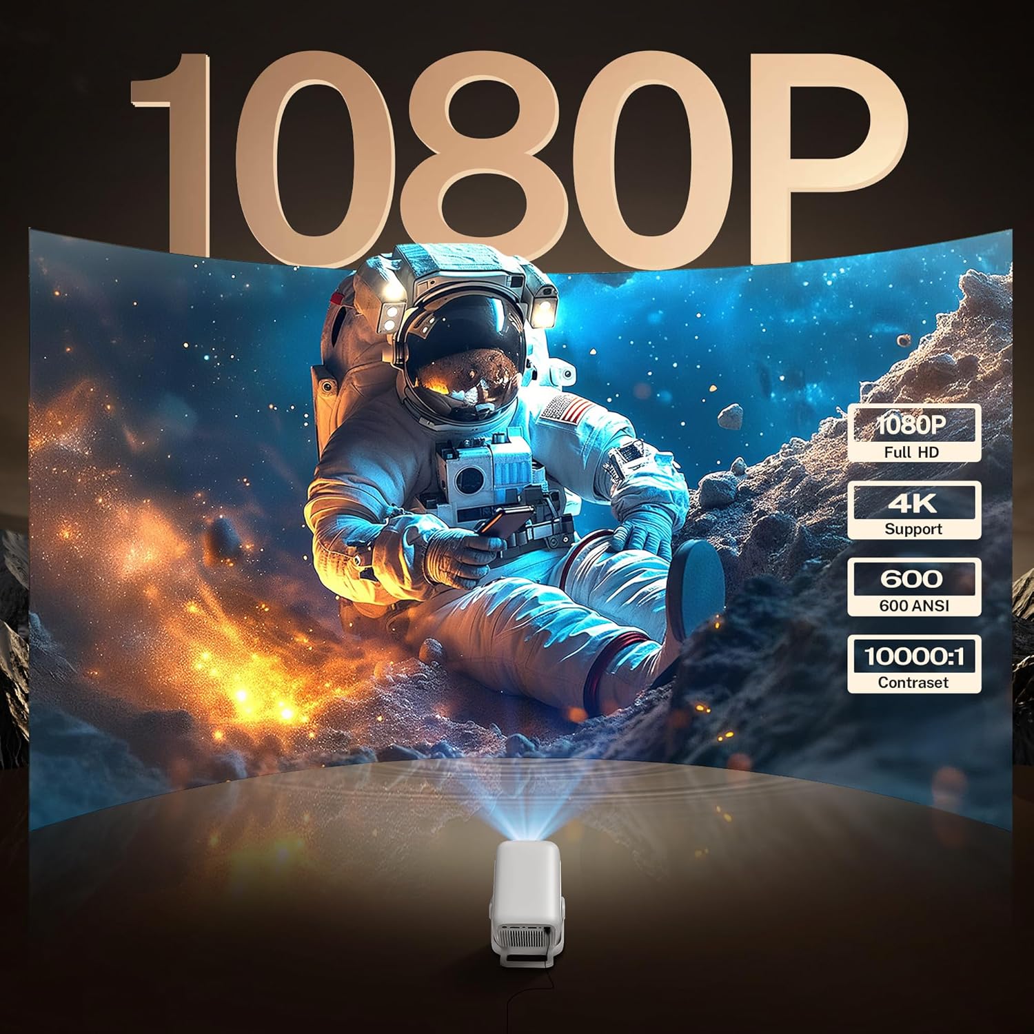 Detalle de Native 1080P AI Auto Focus Smart Projector