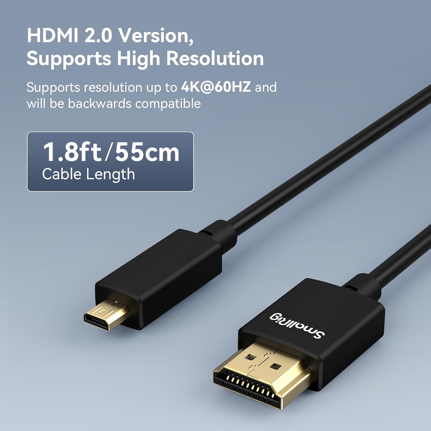 Detalle de SMALLRIG 3043B câble HDMI 55 cm