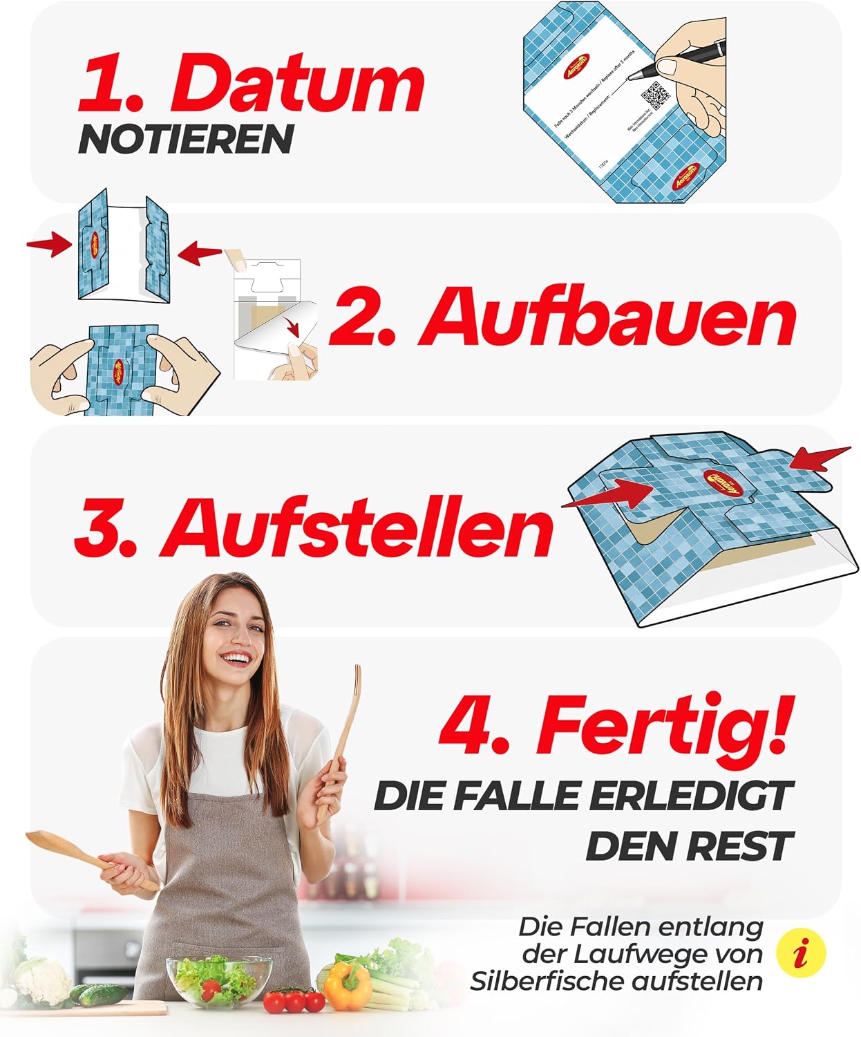Thumbnail 2 de Aeroxon Silberfischfalle 10 Stück – diskrete, langfristige Lösung gegen Silberfische und Papierfische