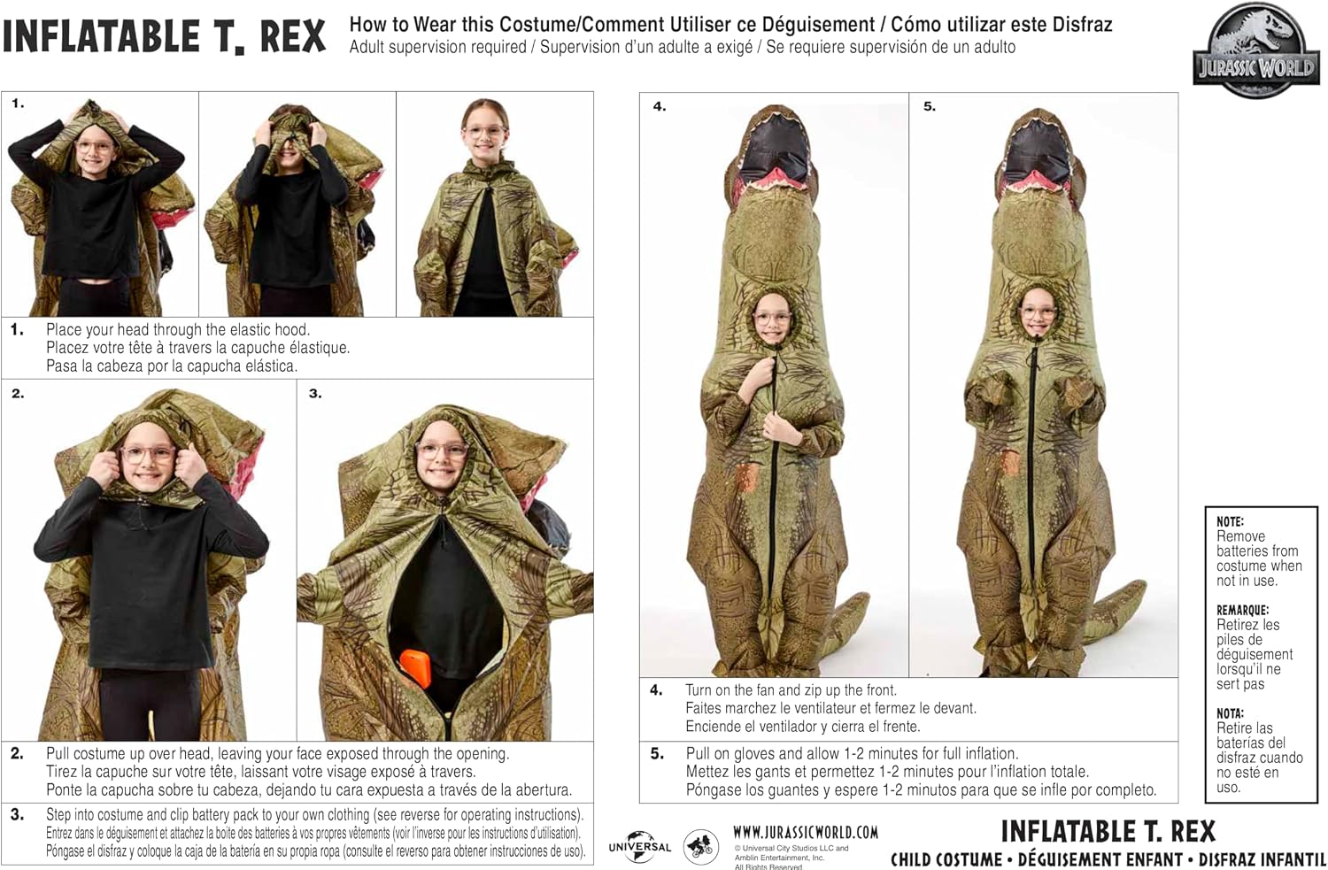 Thumbnail 6 de Rubies Inflatable T-Rex Costume