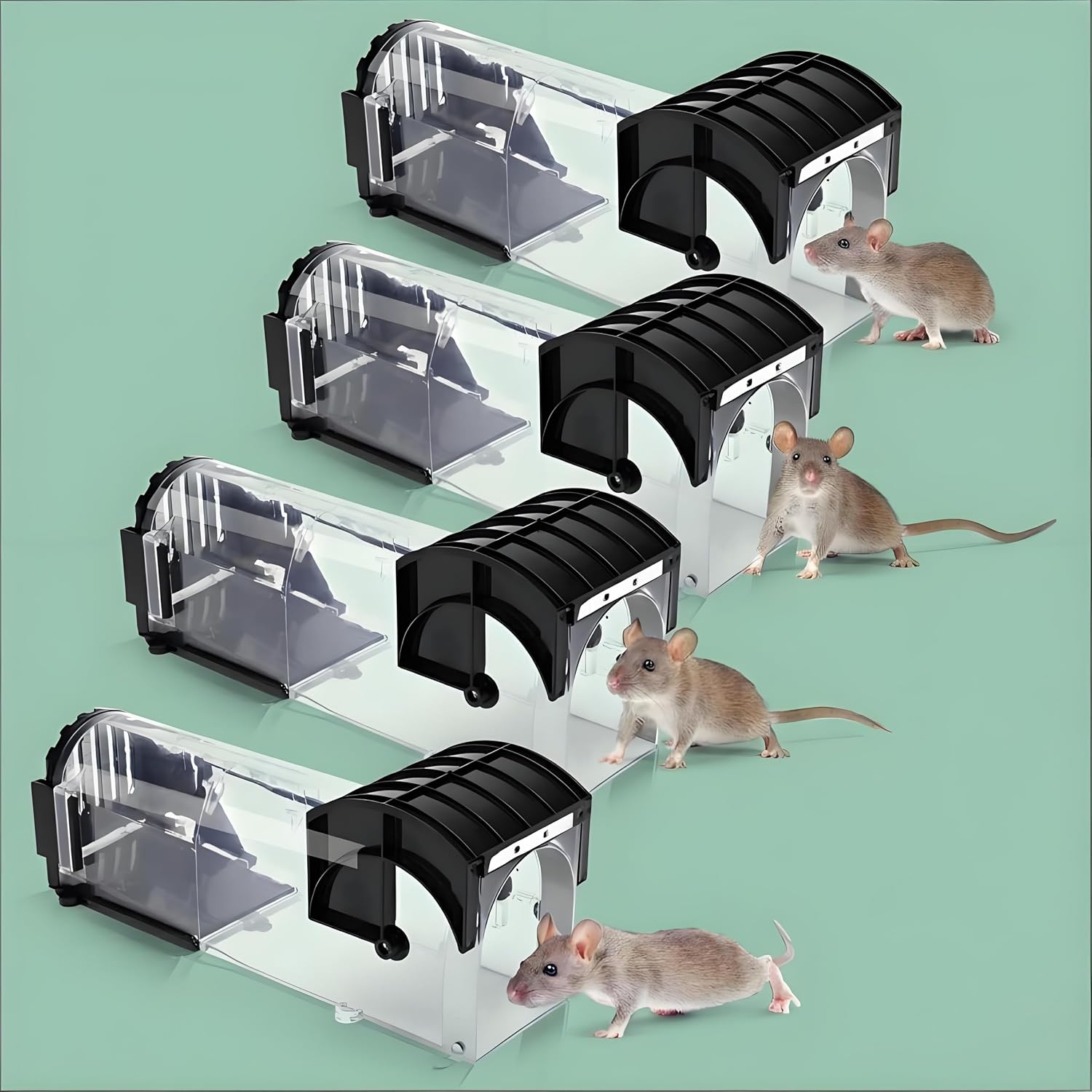 Detalle de Humane Mouse Traps 4 Pack — live catch mouse traps 🐭