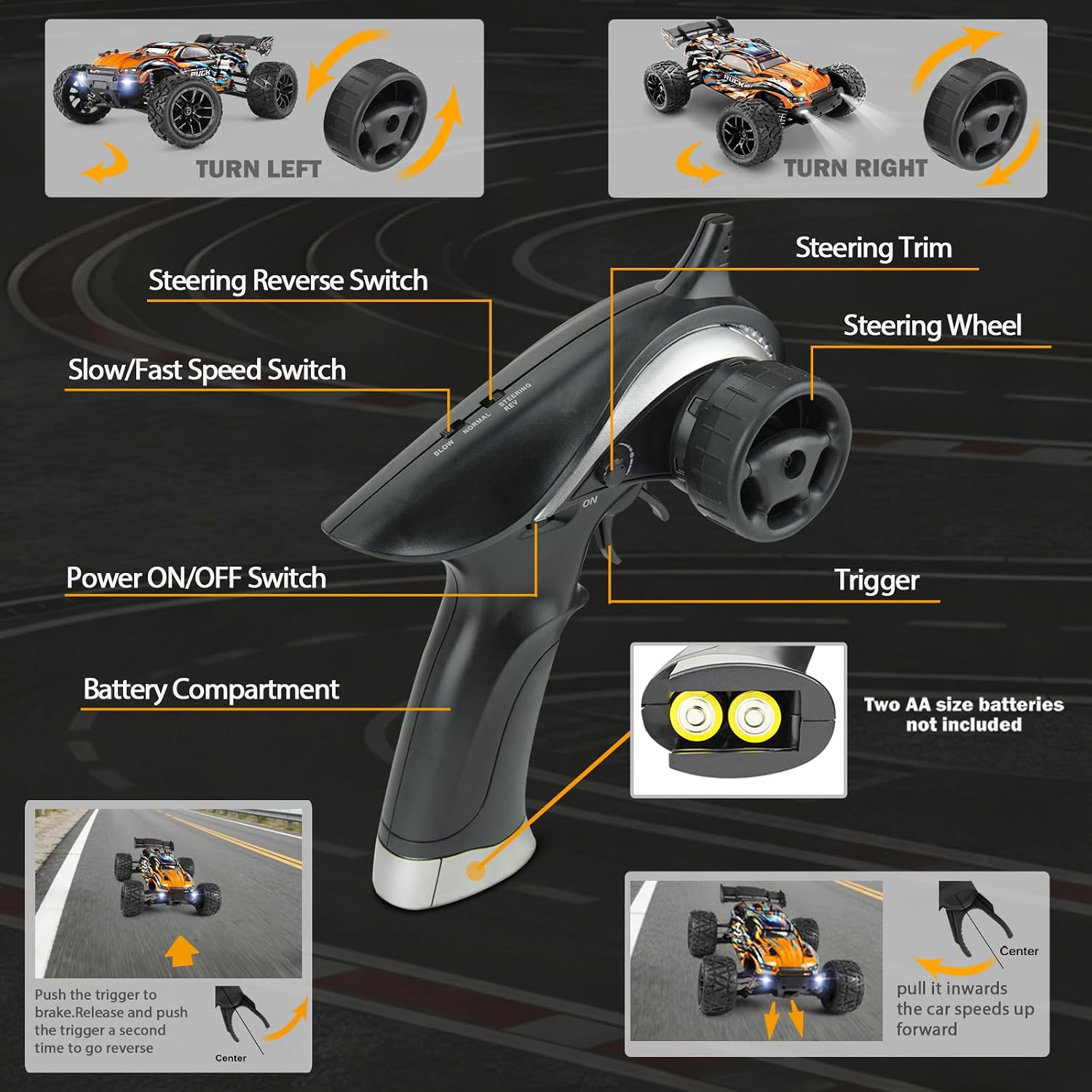 Detalle de HAIBOXING RC 1:18 36 km/h 4WD buggy