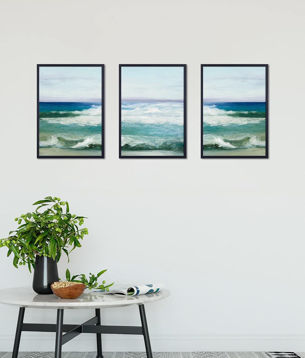 Thumbnail 5 de YEEPHAN Bilderrahmen A3 Schwarz – 3 Stück, Massivholz mit Kunststoffglas, Wandmontage