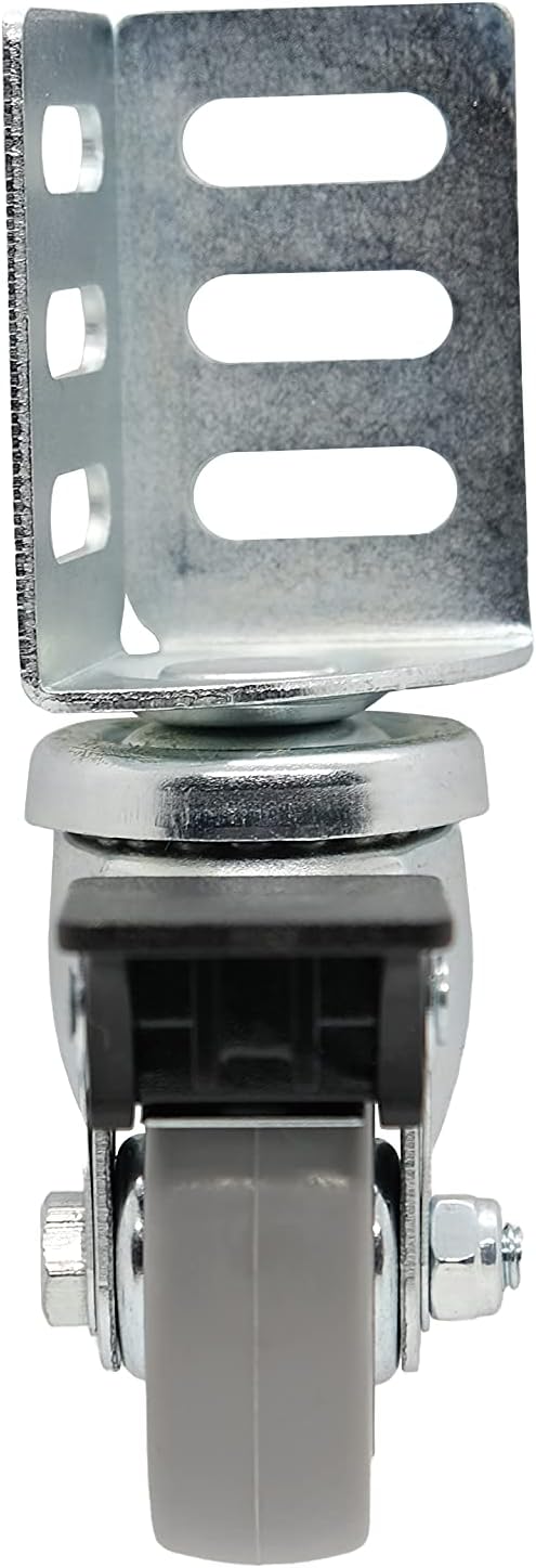 Detalle 2 de Shepherd Hardware 8126E - Rotelle ad angolo girevoli in gomma termoplastica grigia con freno, set da 4