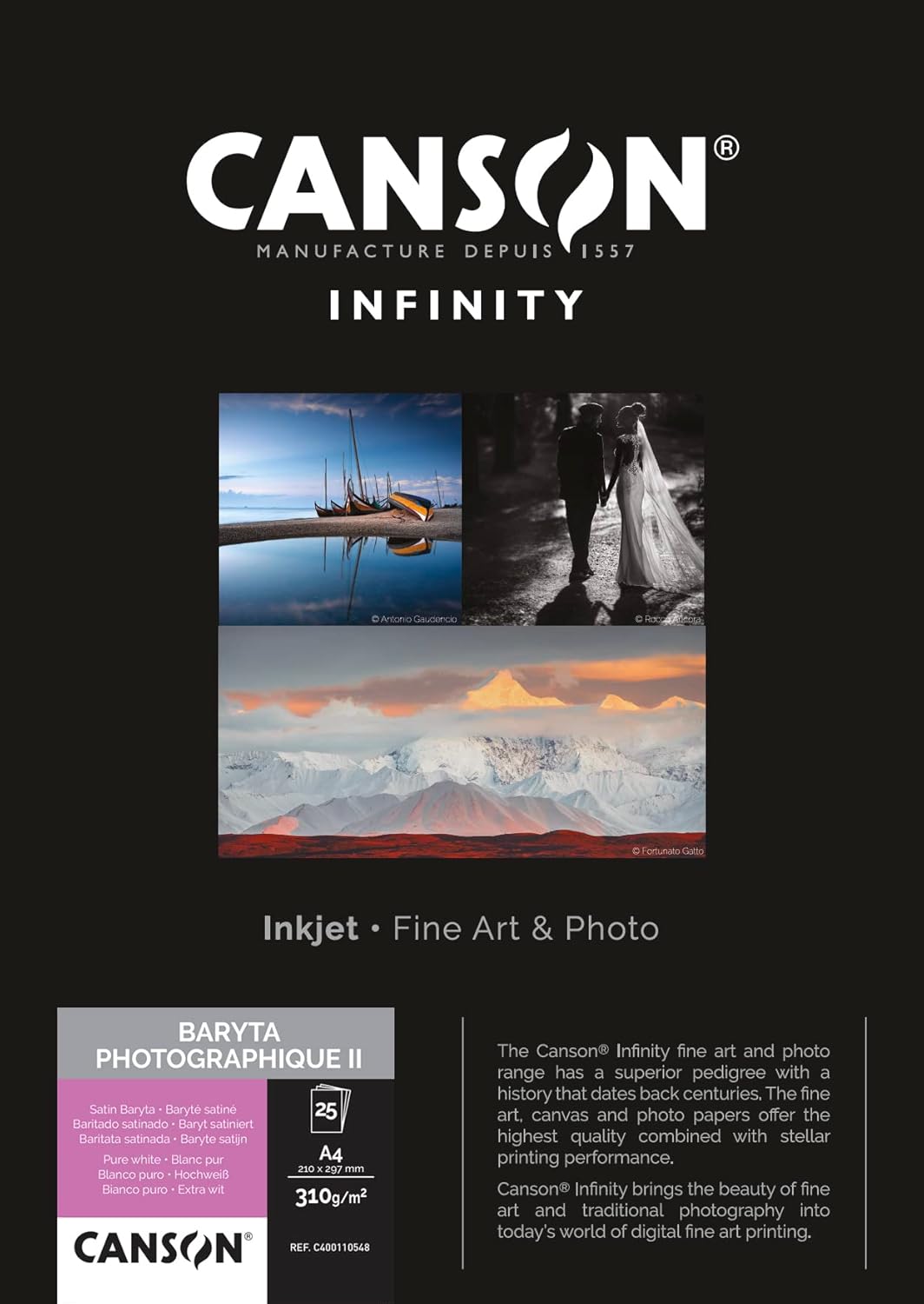 Thumbnail 6 de Canson Infinity Baryta Photographique II gr310 12,7x17,8 cm x25 – Fogli per stampe d’arte in bianco e nero e a colori