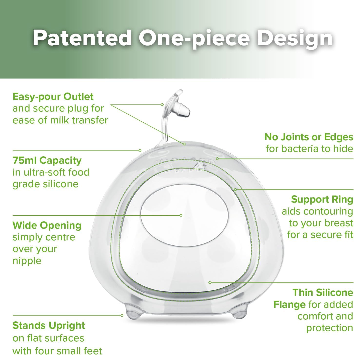 Thumbnail 3 de haakaa 75 ml Coppette raccoglilatte in silicone da protezione capezzolo, 2 pezzi