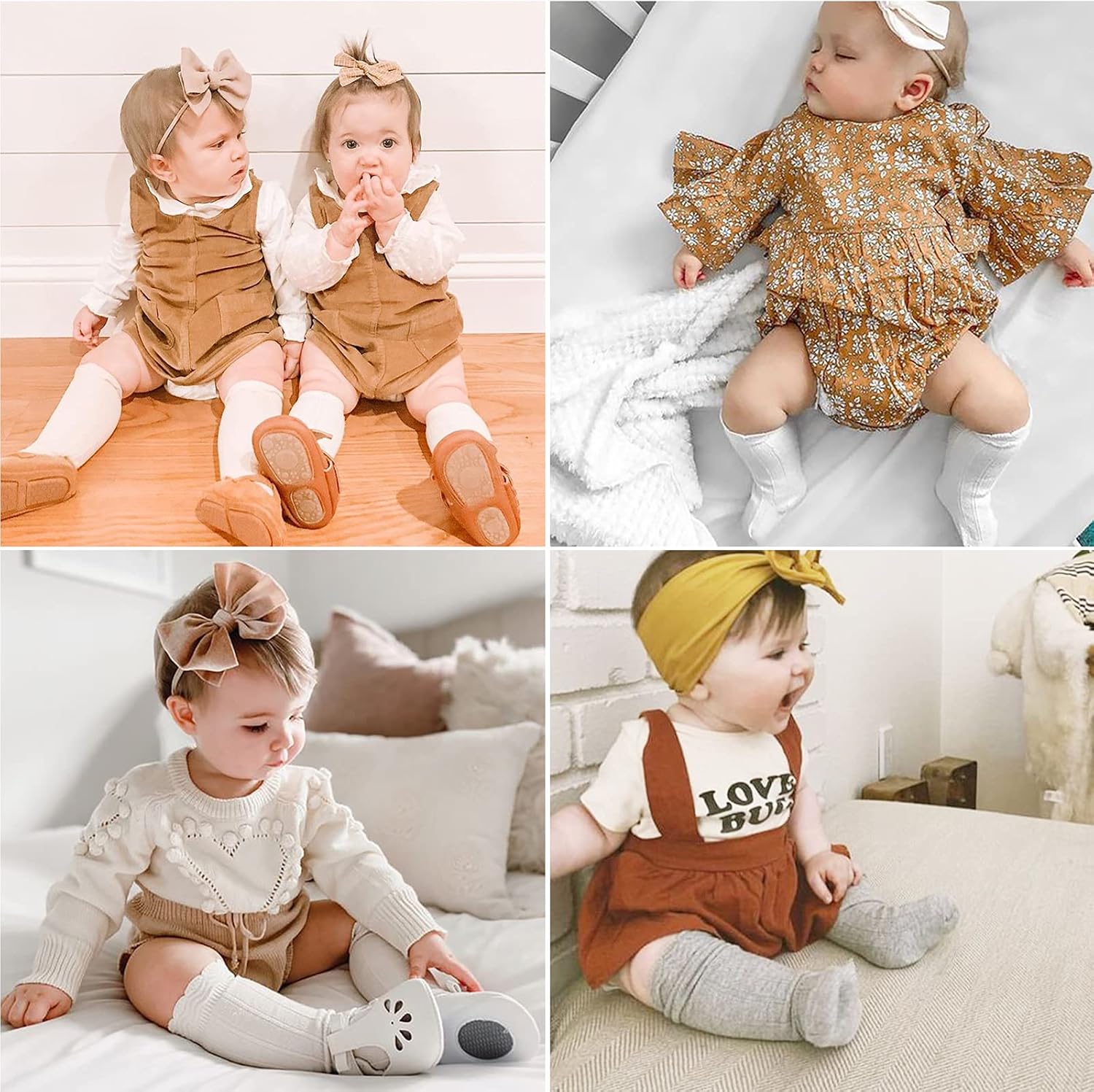 Thumbnail 1 de DRESHOW Baby Girl Knee High Socks – 5-Pack Cotton Toddler Dress Socks