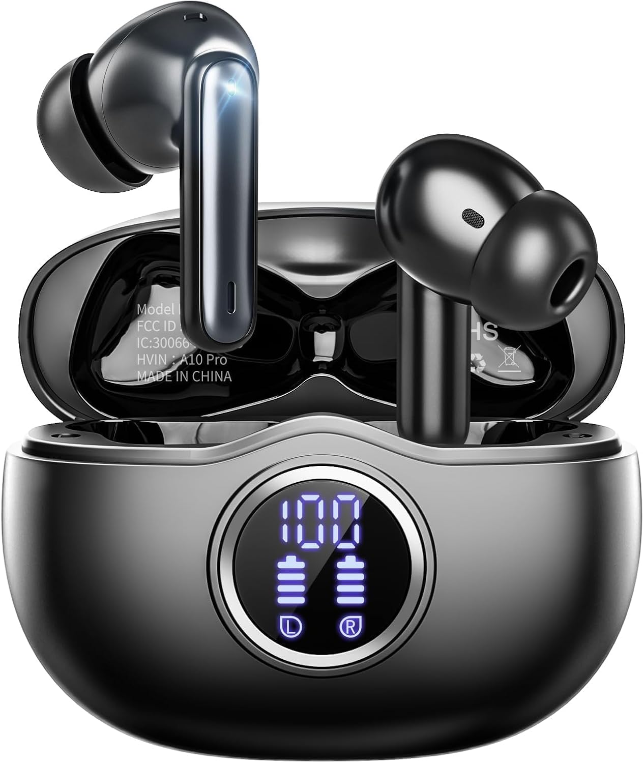 Detalle de Fhumsh Wireless Earbuds with LED Display and Bluetooth 5.3