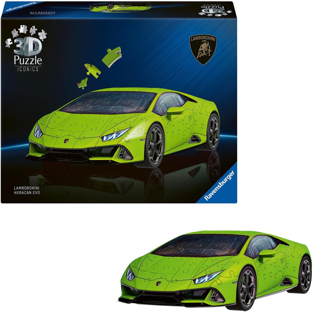 Thumbnail 2 de Ravensburger Puzzle 3D Lamborghini Huracán Evo – Maquette sans colle, 108 pièces