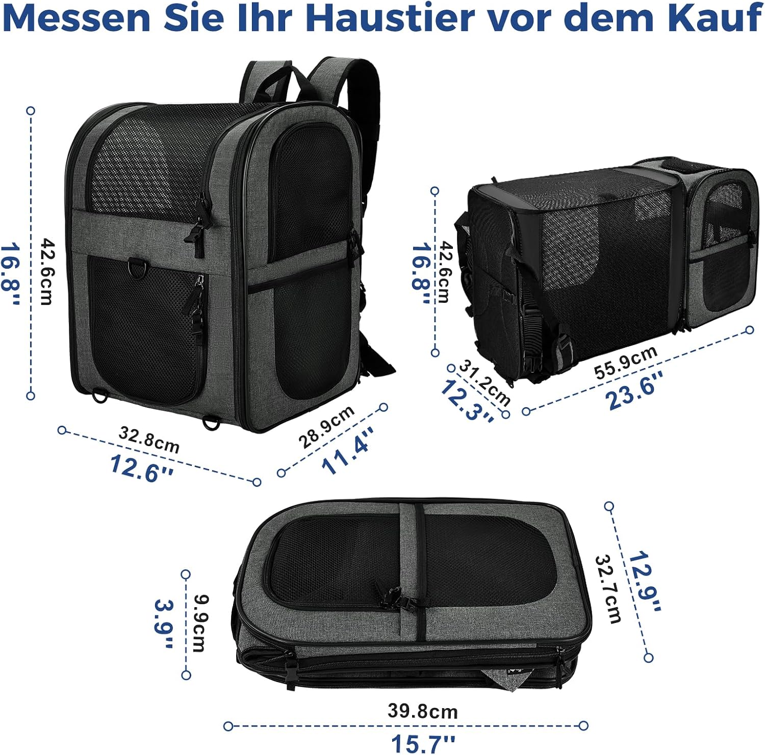 Detalle 2 de apollo walker Erweiterbar Katzenrucksack 16"
