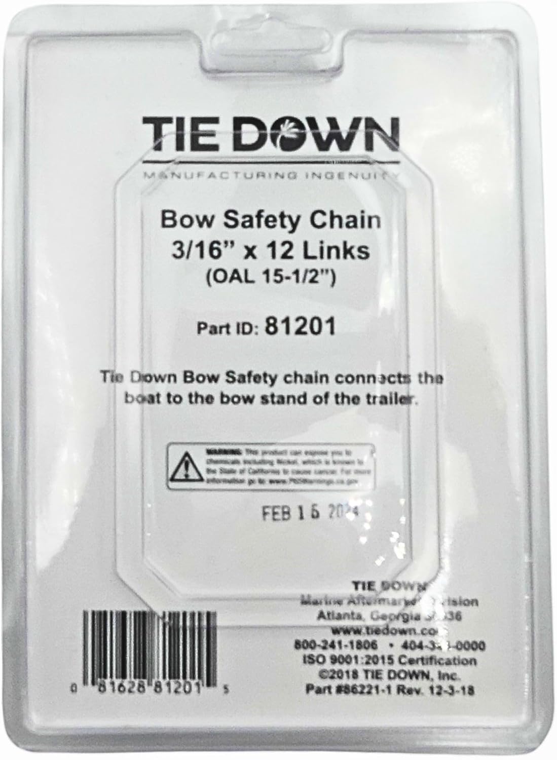 Thumbnail 6 de Tie Down Chaînes de sécurité pour remorque de bateau avec crochets – chaîne de remorquage de 38,1 cm
