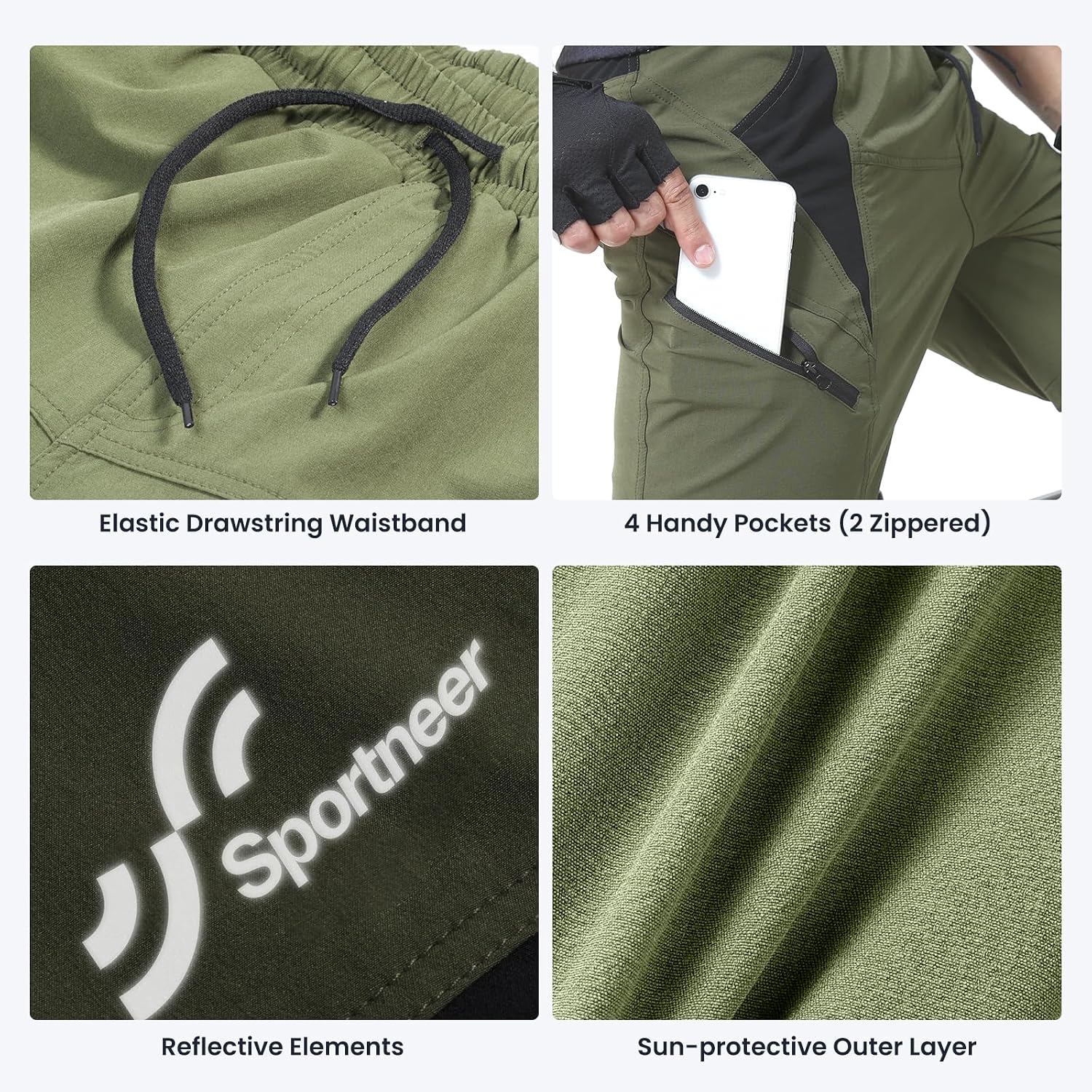 Thumbnail 6 de Sportneer MTB Radlerhose Herren mit 3D-Polsterung, gefüttert und UPF 50+