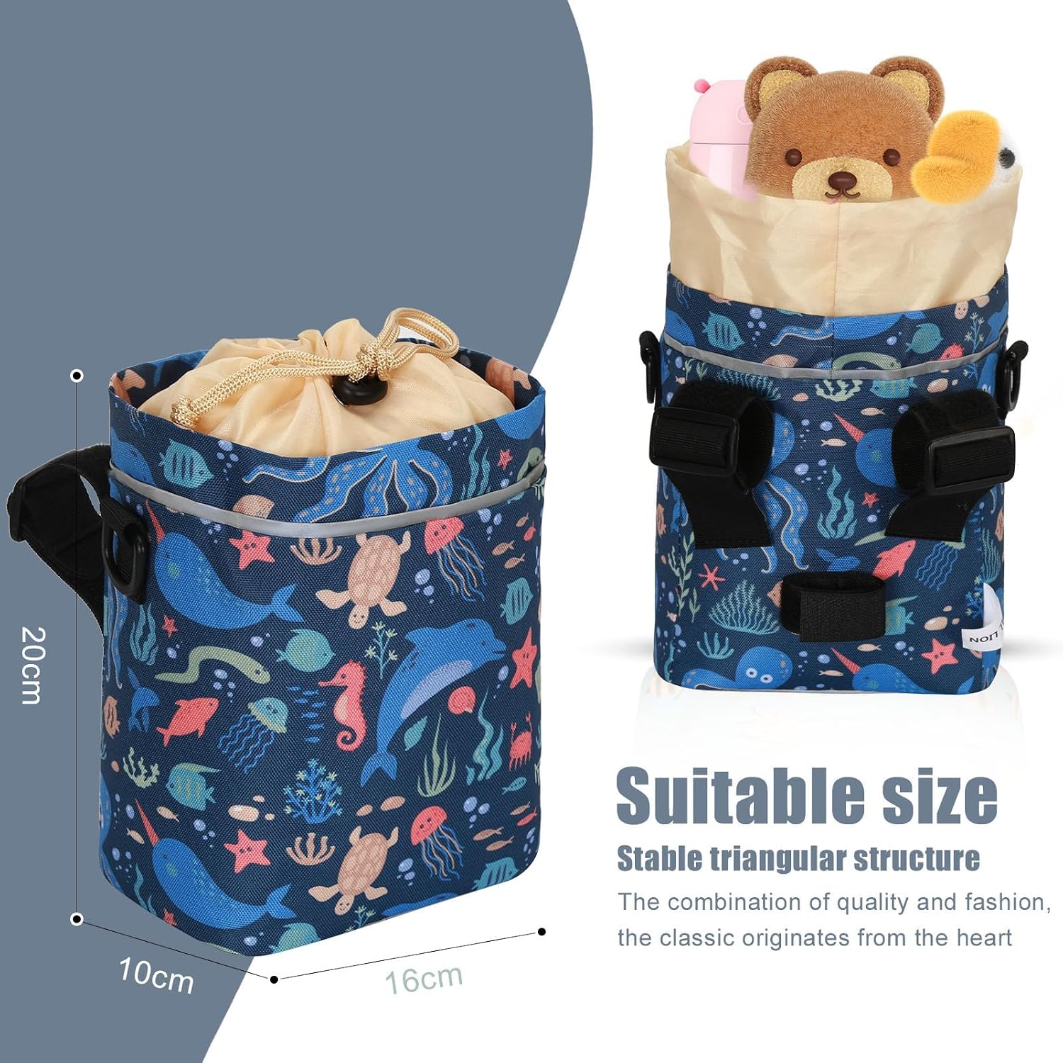Thumbnail 6 de LOCAL LION Panier Velo Enfant avec Bandoulière Amovible – Sacoche de Guidon Colorée