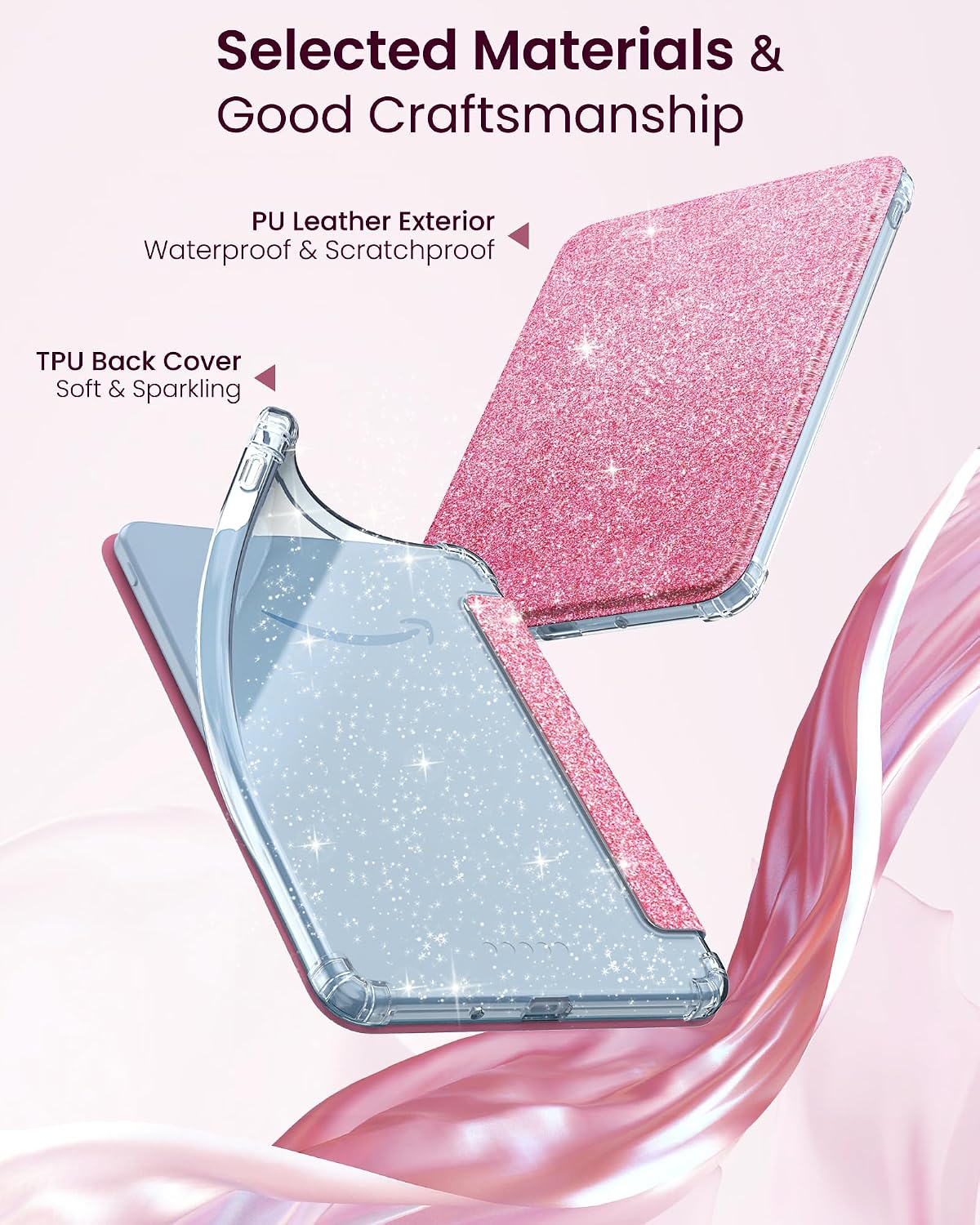 Thumbnail 3 de MoKo Glitter Pink Case for 6" Kindle Basic 12th Generation (2026)