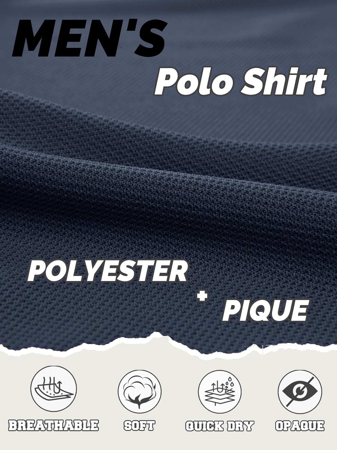 Thumbnail 2 de KEFITEVD Polo da uomo manica corta per golf e outdoor a asciugatura rapida con portaocchiali