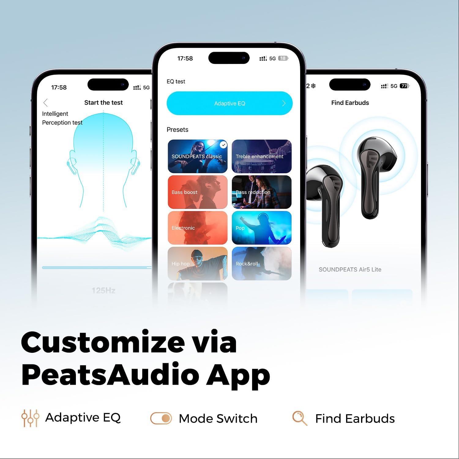 Thumbnail 6 de SoundPEATS Air5 Lite Wireless Earbuds with Hi-Res Audio 4 Mics 30 Hrs