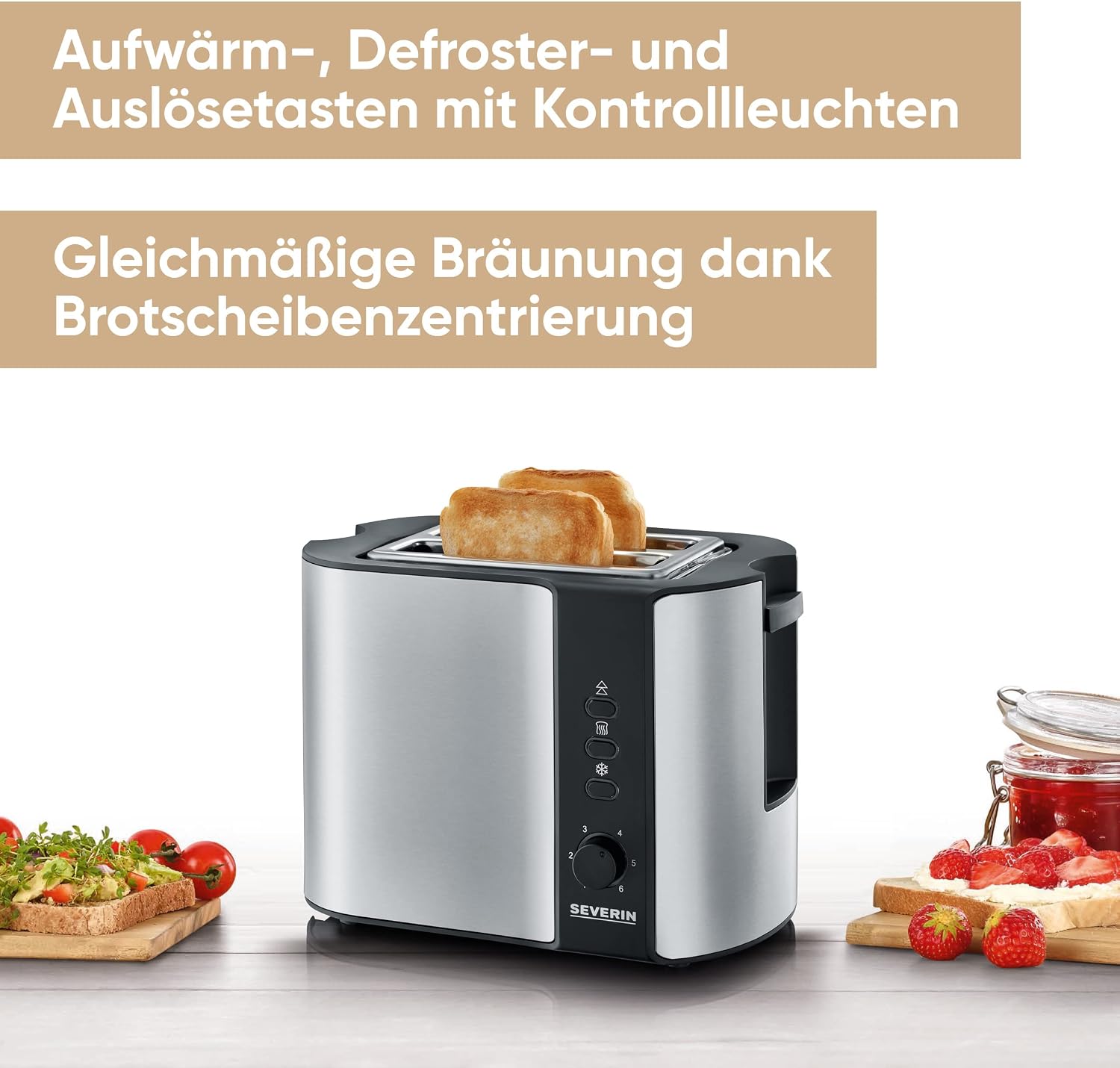 Detalle 2 de SEVERIN AT 2589 Automatik-Toaster 800 W 🍞