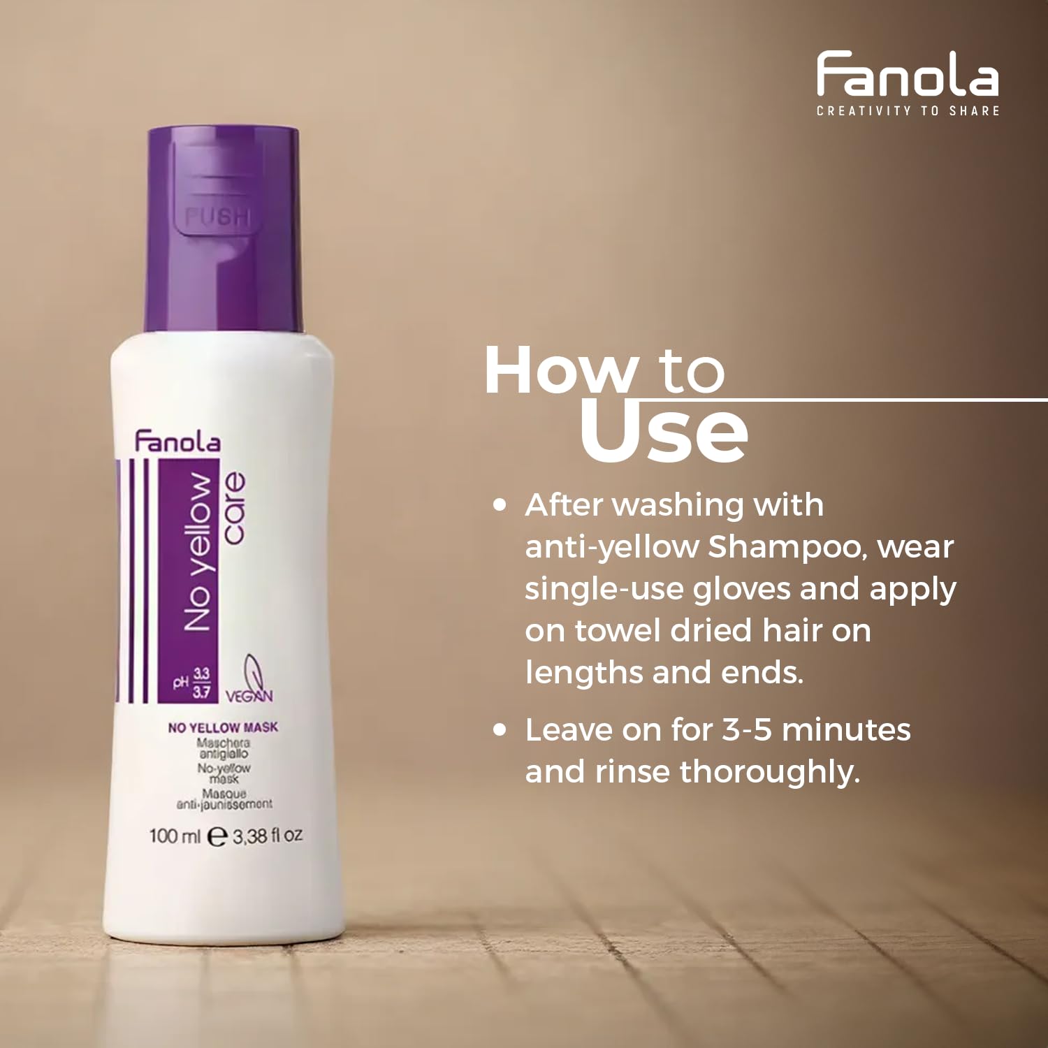 Detalle de Fanola No Yellow Maske Banane 100 ml – Neutralisiert Gelbstich und macht Haar weich