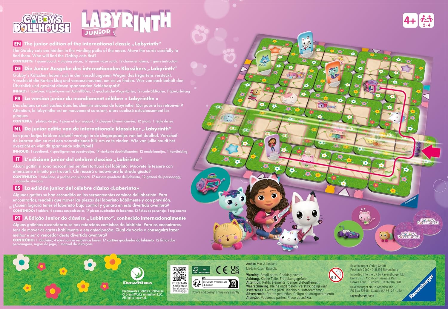 Detalle de Ravensburger Gabby's Dollhouse Labyrinthe Junior – Labyrinthe Moving pour enfants dès 4 ans, édition Rose 2024