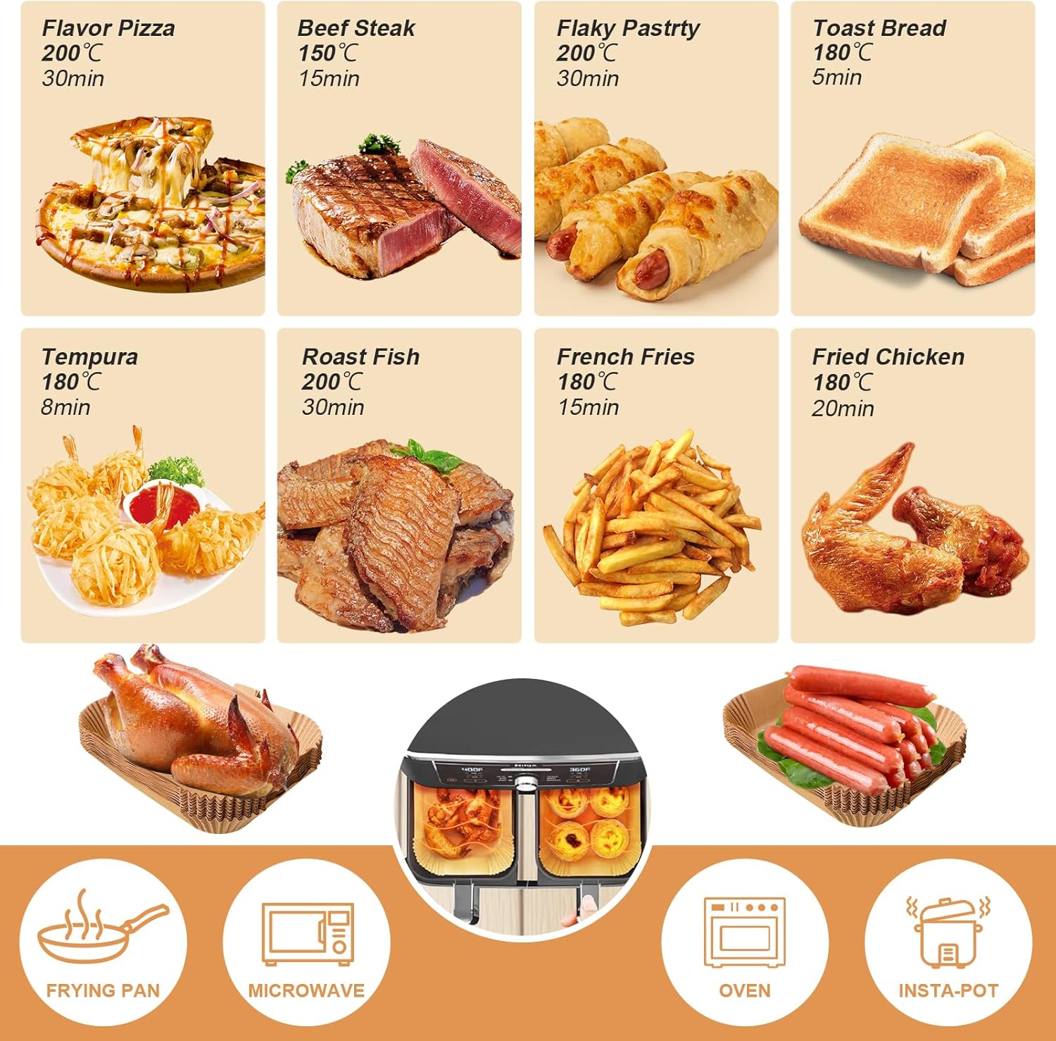 Thumbnail 6 de ENGHEK 160PC Air Fryer Liners for Dual Zone air fryers 🍟
