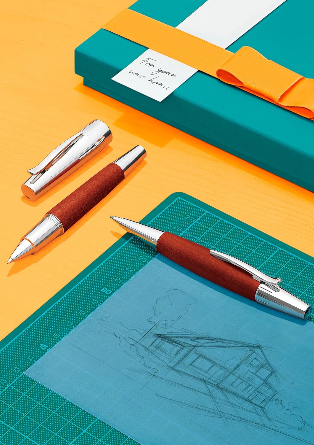 Detalle de Faber-Castell 138382 Porte-mine rotatif e-motion en bois de poirier et chrome