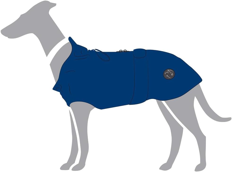 Detalle de Hunter Hunde-Regenmantel Milford – Blau, ergonomisch geschnitten, mit Öffnung für Halsband und Geschirr