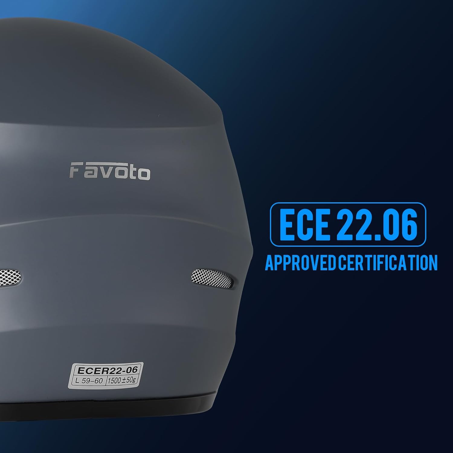 Detalle de Favoto casco moto integrale per adulti approvato ECE 22.06 traspirante grigio taglia M (57-58 cm)