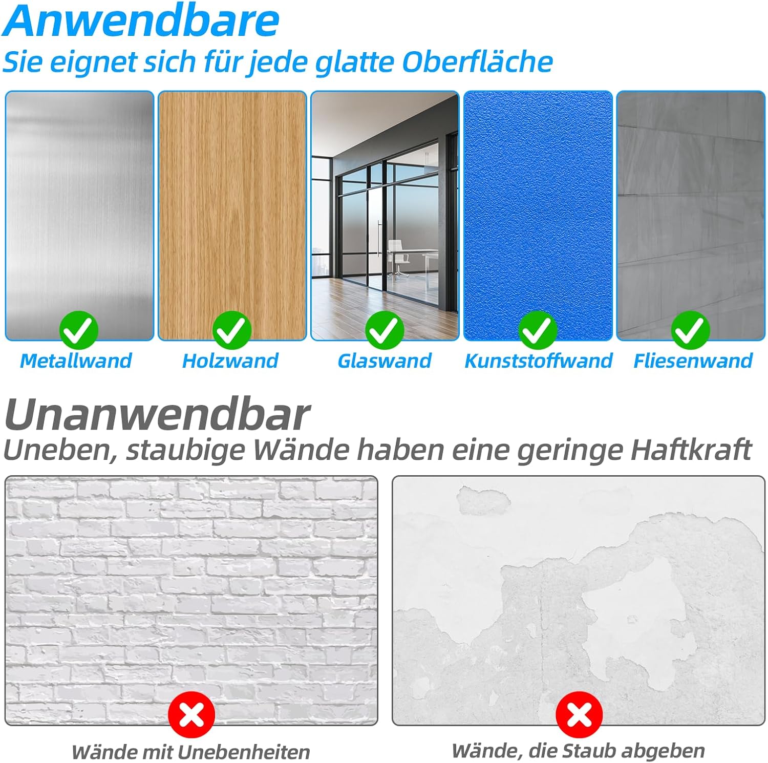 Thumbnail 6 de Magnetisch Whiteboard Folie 40 × 80 cm