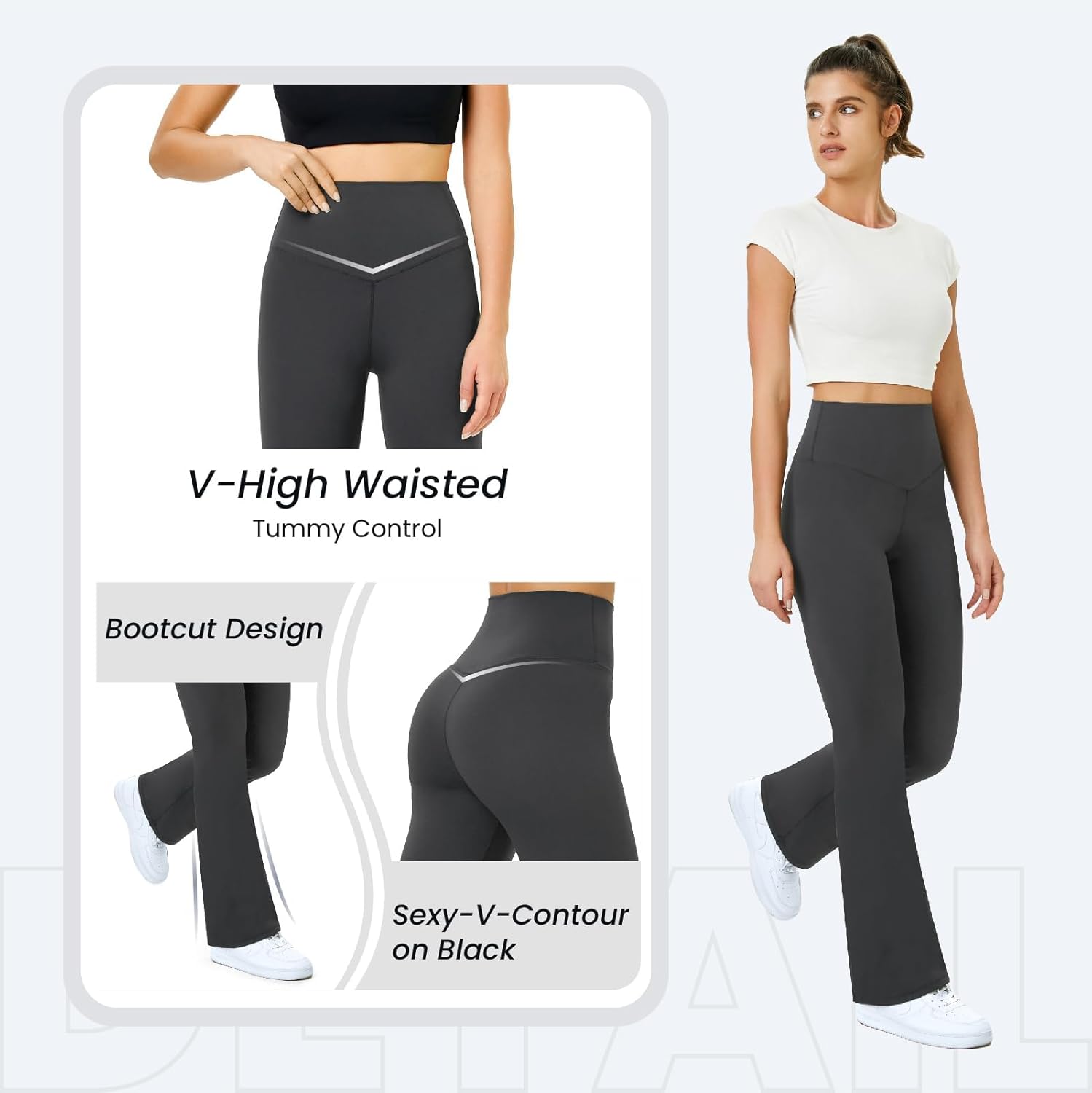 Thumbnail 4 de Glacspyg Yogahose Damen Flared Sporthose mit hoher Taille und Bauchkontrolle