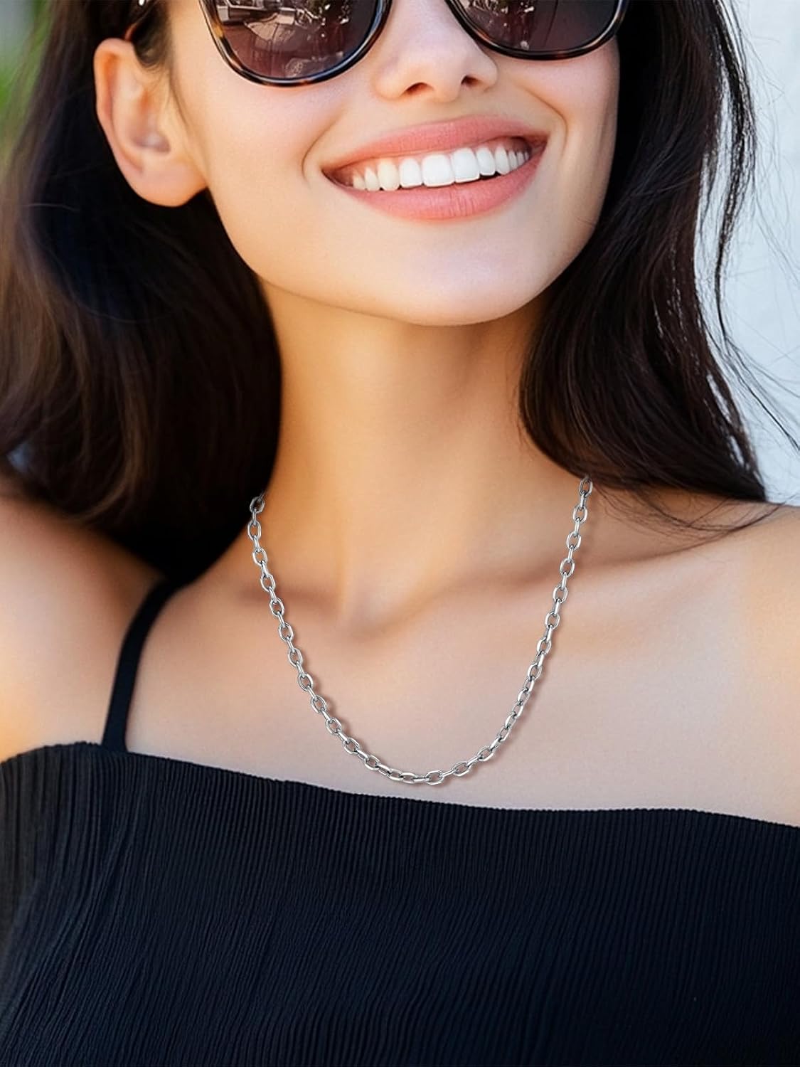 Detalle de ChainsHouse - Collier en Acier Inoxydable Massif 316L, Chaine Homme/Femme, Longueurs 46–76 cm