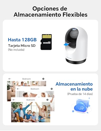 Thumbnail 6 de WOLFANG Cámara Vigilancia WiFi Interior 2K con PTZ 360° y Seguimiento de Movimiento