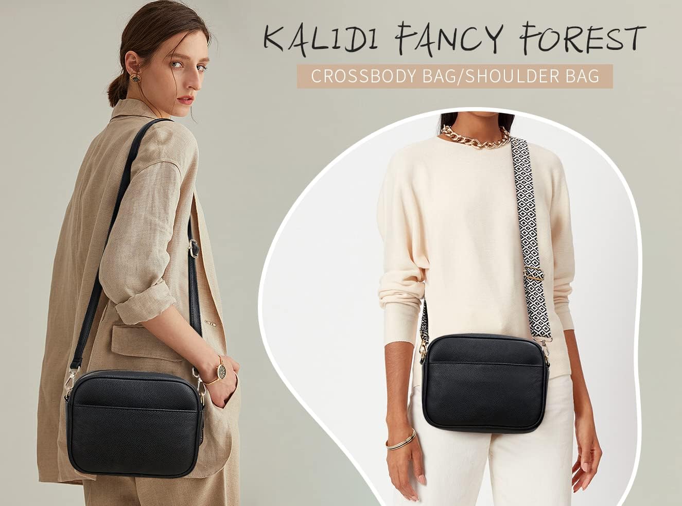 Detalle de KALIDI Crossbody Bag Adjustable strap, multiple pockets