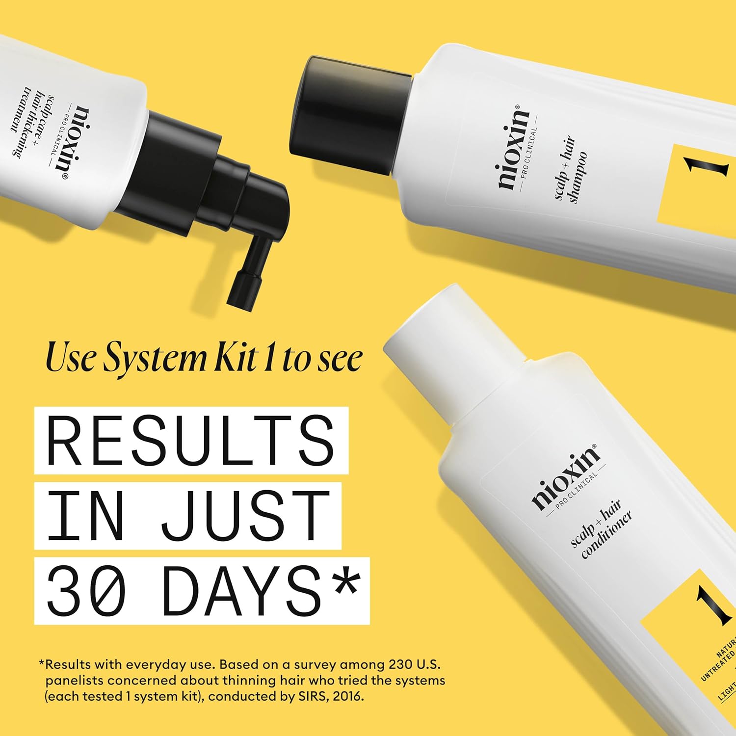 Thumbnail 1 de Nioxin System 1 Hair Thickening System for natural hair with light thinning (biotin & niacinamide) – shampoo, conditioner & serum
